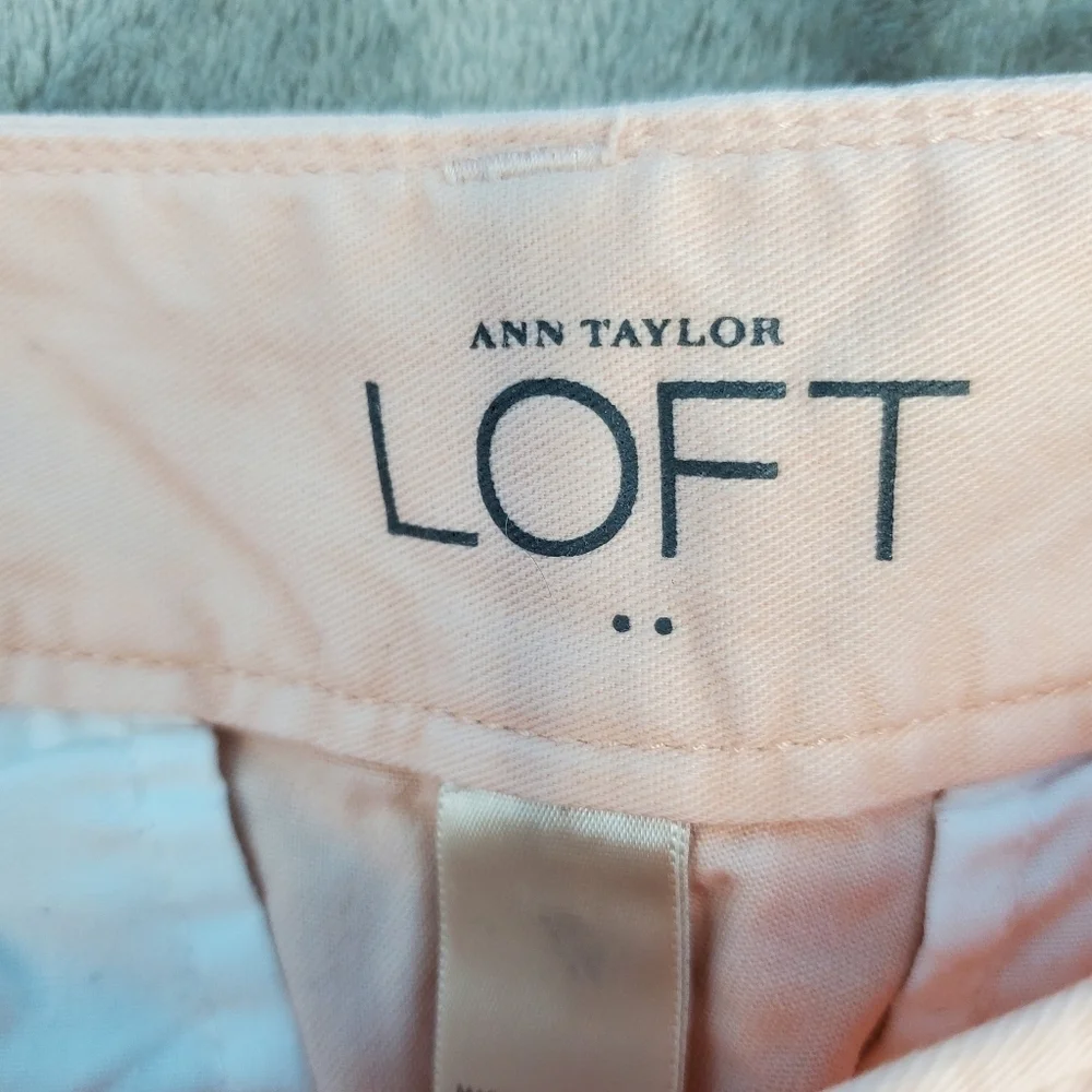 Ann Taylor Loft peach cotton bermuda shorts 6